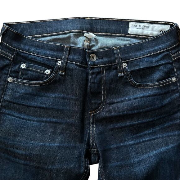 Rag & Bone Dre Mid-Rise Boyfriend Slim Leg Beverly Dark Wash Denim Jeans Size 26 - Picture 4 of 7